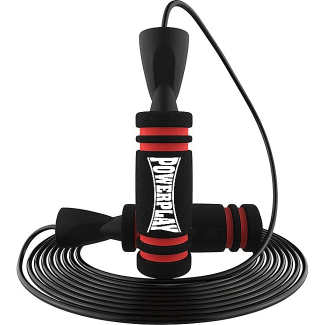 Скакалка скоростная PowerPlay 4213 Jump Rope Черно/Красная 3м.