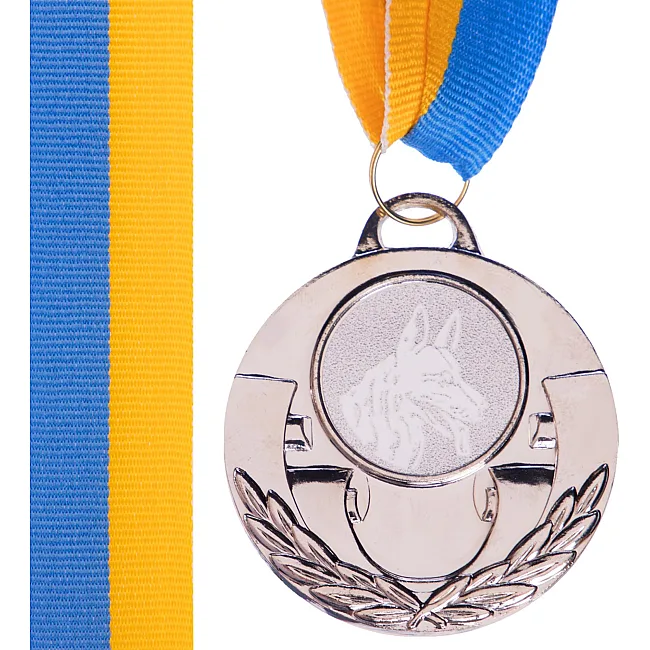 Медаль спортивная с лентой тематическая SP-SPORT AIM Собаки C-4846-0039 ø5см (Серебряный)
