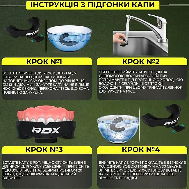 Капа для бокса RDX 3w взрослая (возраст 12+) Black