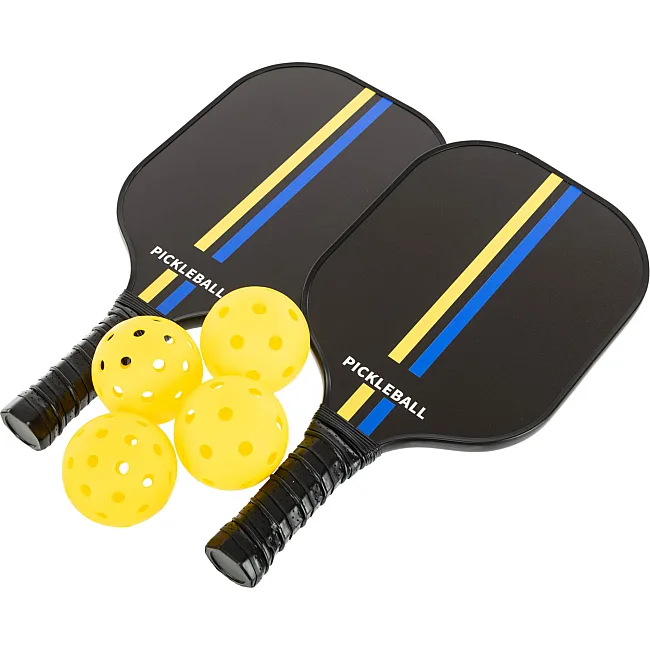 Набір для піклболу SP-SPORT
 PICKLEBALL MT-8730 2 ракетки 4 м'ячі рушник з чохлом (Чорний-жовтий-блакитний)