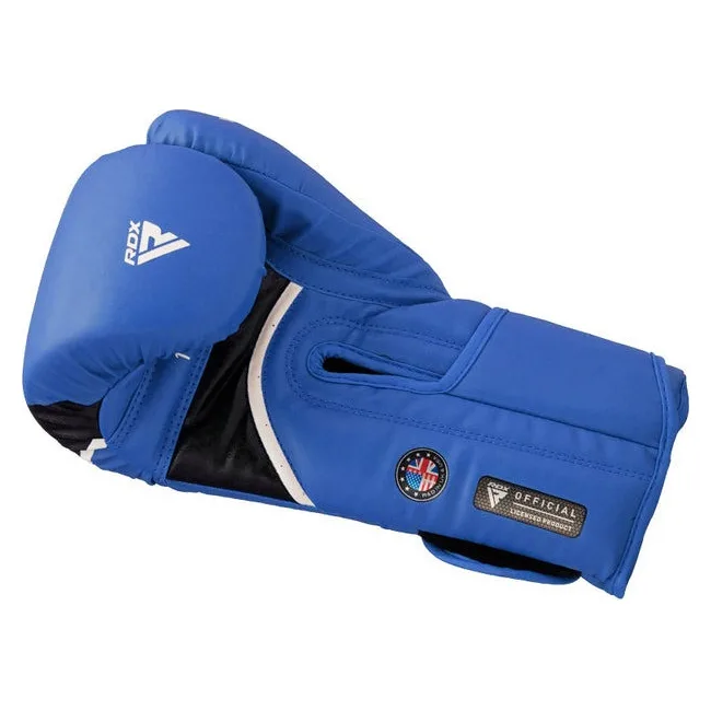 Боксерские перчатки RDX AURA PLUS T-17 Blue/Black (капа в комплекте)