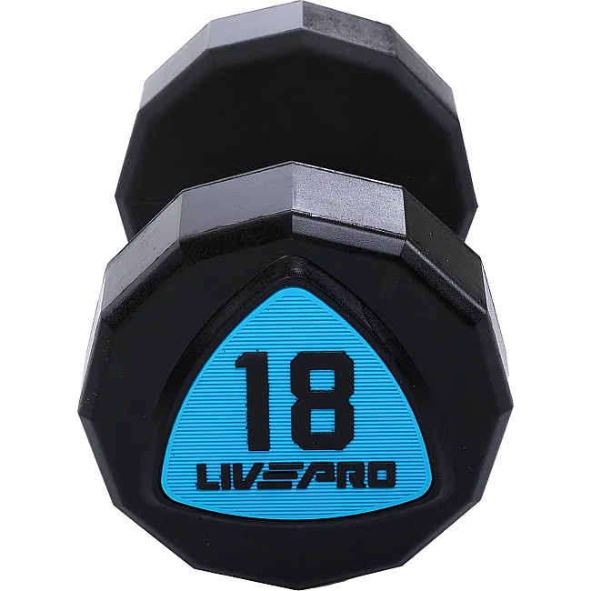 Гантели профессиональные
 с полиуретановым покрытием LiveUp LP8003-18 2шт по 18кг
