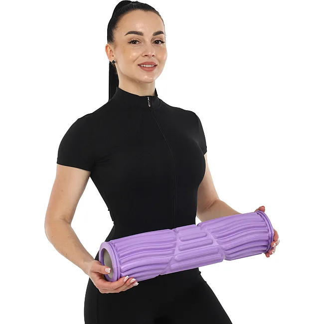Роллер массажный цилиндр (ролик мфр) 45см Spine Roller SP-SPORT FI-9390 (Розовый)