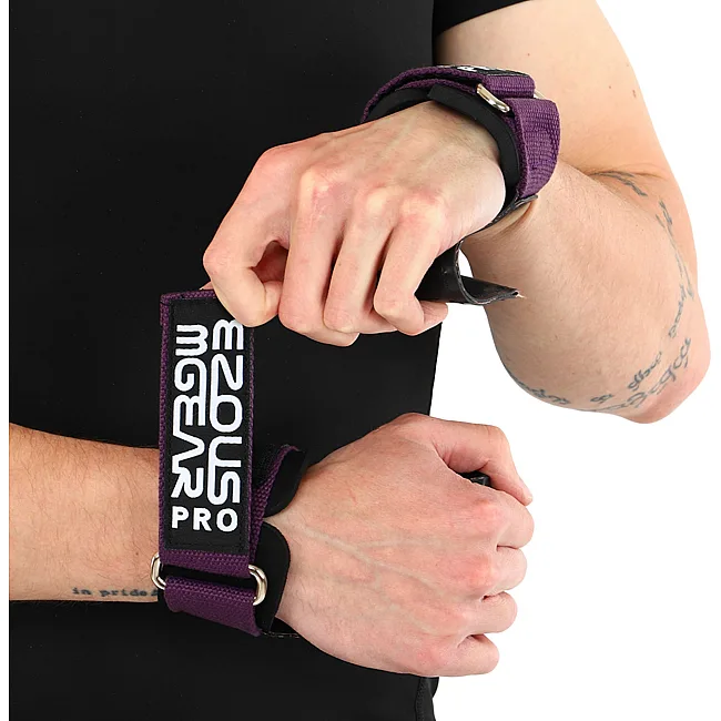Накладки для подтягивания и тяги GRIPPS PRO EZOUS D-06 2шт (Черный-фиолетовый)