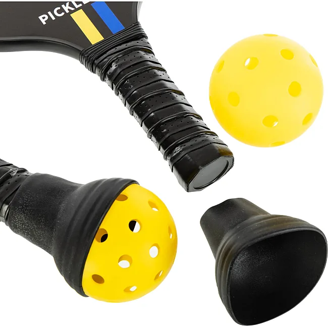 Набір для піклболу SP-SPORT
 PICKLEBALL MT-8730 2 ракетки 4 м'ячі рушник з чохлом (Чорний-жовтий-блакитний)