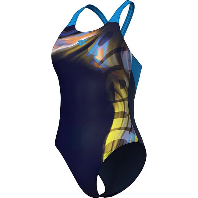 Купальник закрытый для женщин Arena DREAMHLINE SWIMSUIT V BACK темно-синий