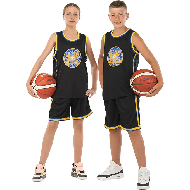 Детская баскетбольная форма
 NBA клуб Golden state warriors 30 BA-9963 (Черный-желтый)