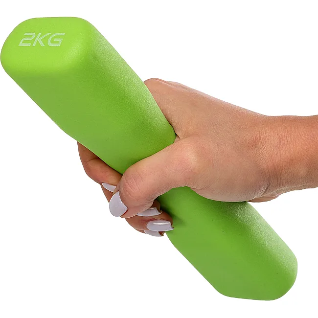 Гантель для фитнеса неопреновая MDbuddy TA-5322-2 2шт 1кг (Салатовый)