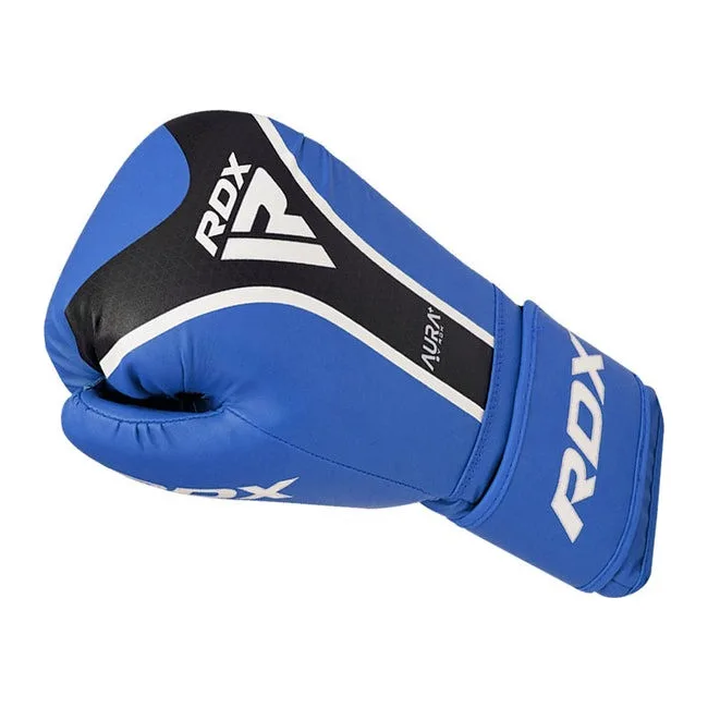 Боксерские перчатки RDX AURA PLUS T-17 Blue/Black (капа в комплекте)