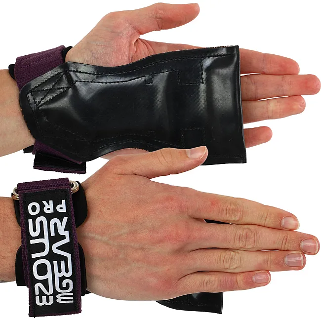 Накладки для подтягивания и тяги GRIPPS PRO EZOUS D-06 2шт (Черный-фиолетовый)