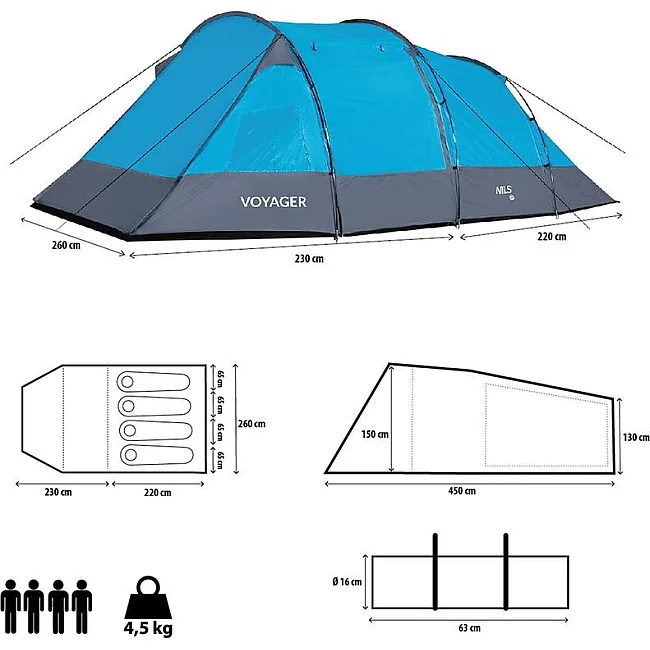 Кемпинговая палатка NILS CAMP VOYAGER NC3027