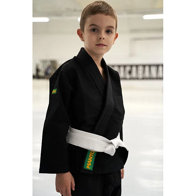 Дитяче кімоно джиу джитсу MANTO Junior BASIC Youth BJJ GI Black