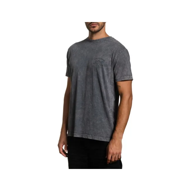 Футболка AFFLICTION Custom Garage SS Tee Charcoal Lava Wash