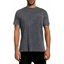 Футболка AFFLICTION Custom Garage SS Tee Charcoal Lava Wash