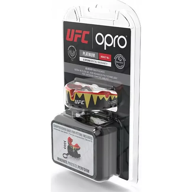 Капа для бокса OPRO Self-Fit UFC GEN2 Platinum Black Gold Red