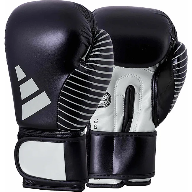Перчатки для кикбоксинга с лицензией WAKO (черный-серебро) ADIDAS adiKBWKF200