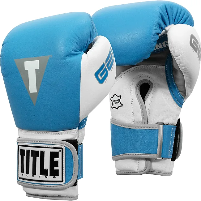Перчатки снарядные TITLE Boxing Gel World V2T Light Blue White