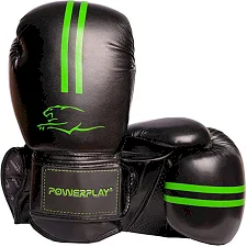 Боксерские перчатки PowerPlay 3016 Contender Черно-Зеленые