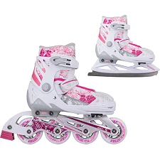 Регулируемые коньки/ролики 2в1 WORKER Pinkola - размер XS (27-30)