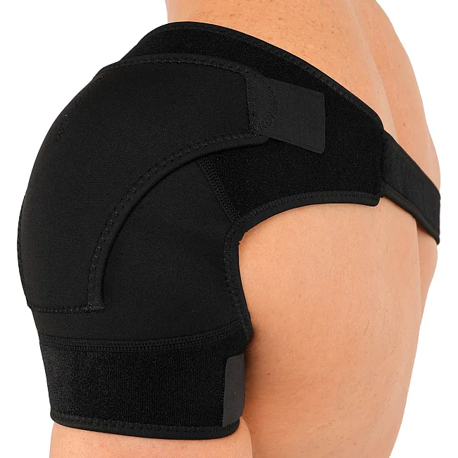 Бандаж для плеча компрессионный фиксатор плечевого сустава Shoulder Support SIBOTE ST-7493-L левый 1шт (Черный)