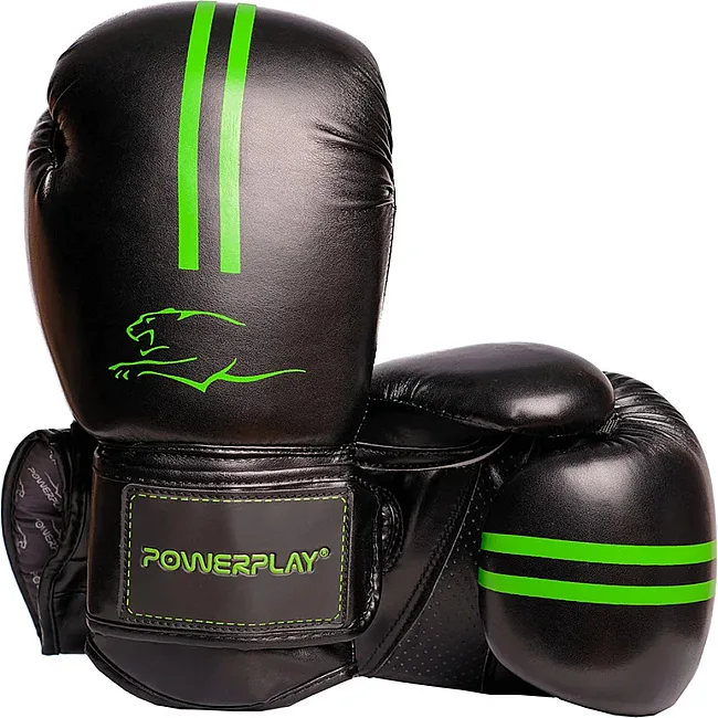 Боксерські рукавиці PowerPlay 3016 Contender Чорно-Зелені