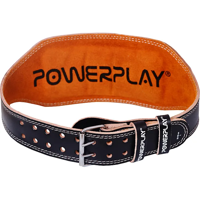 Пояс для тяжелой атлетики PowerPlay 5086 кожаный Черно-коричневый