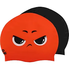 Двухсторонняя шапочка для плавания силиконовая для взрослых MADWAVE Reverse Angry M055434 (Красный-черный)
