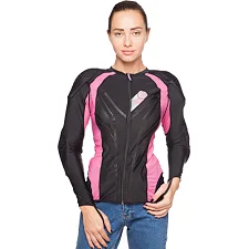 Моточерепаха компрессионная женская SCOYCO Hermes Body armor AM03W (Черный-розовый)