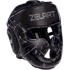 Детский закрытый шлем для бокса PU ZELART BO-0394 (Черный)