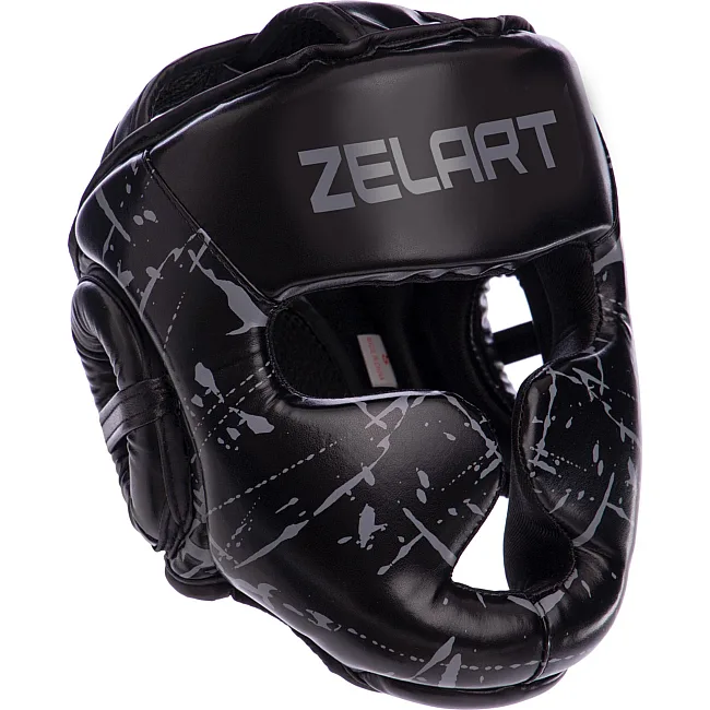 Детский закрытый шлем для бокса PU ZELART BO-0394 (Черный)