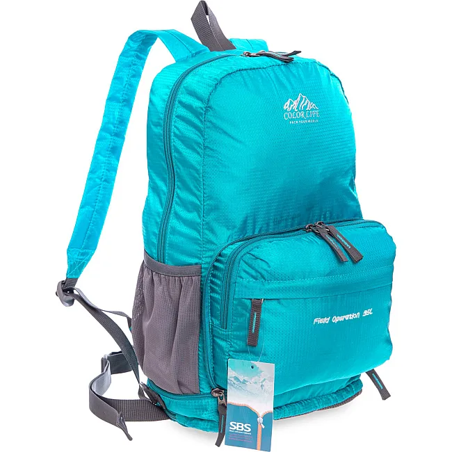 Рюкзак складной портативный 3в1 COLOR LIFE 6164 20л (Бирюзовый)