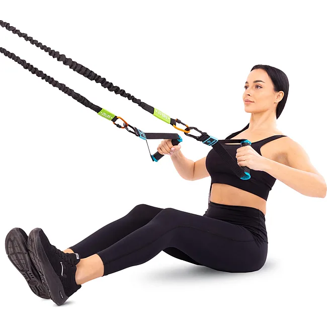 Трубчатый эспандер
 с карабином в защитном рукаве RESISTANCE TUBE LiveUp LP8401-M нагрузка средняя