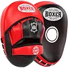 Лапа боксерская изогнутая тренировочная кожа BOXER 2012-01 элит 23х19х4,5см 2штуки (Черный-красный)