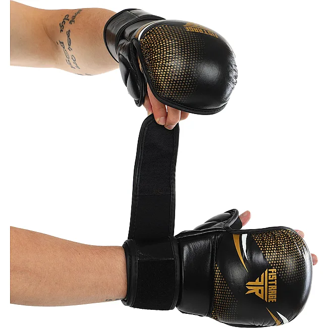 Рукавички Краби спарингові для MMA FISTRAGE VL-4158 (Чорний-золотий)