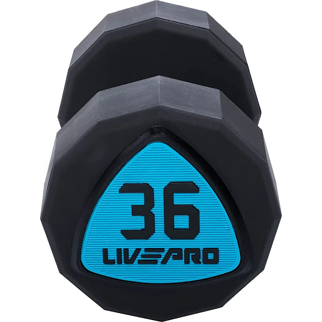 Гантелі професійні
 з поліуретановим покриттям LiveUp LP8003-36 2шт по 36кг