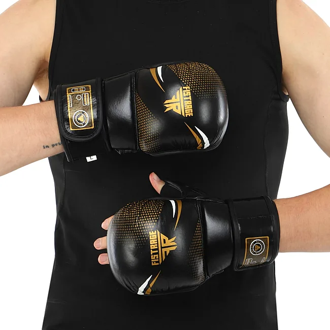 Рукавички Краби спарингові для MMA FISTRAGE VL-4158 (Чорний-золотий)