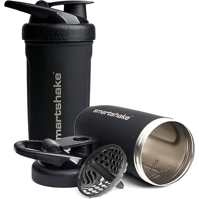 Шейкер спортивний SMARTSHAKE металевий Reforce Stainless Steel 30oz/900ml Black