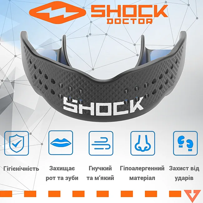 Капа для бокса Shock Doctor SuperFit взрослая (возраст 11+) Black (art. 8901-BK-AD)