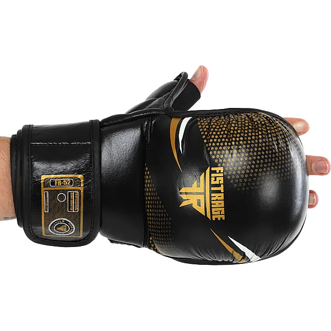 Рукавички Краби спарингові для MMA FISTRAGE VL-4158 (Чорний-золотий)