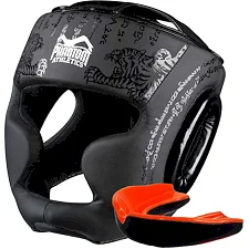 Боксерский шлем Phantom Muay Thai Full Face Black (капа в подарок)