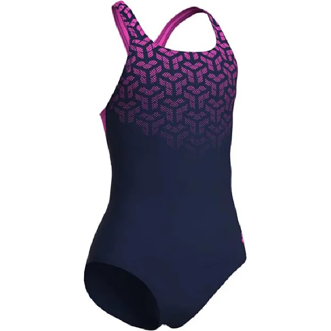 Купальник для девочек Arena KIKKO V SWIMSUIT SWIM PRO BACK черный, фуксия