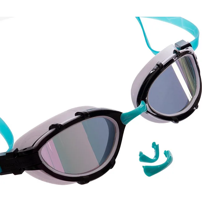 Очки для плавания взрослые радужные линзы MADWAVE
 TRIATHLON Rainbow M042706 (Голубой-черный)