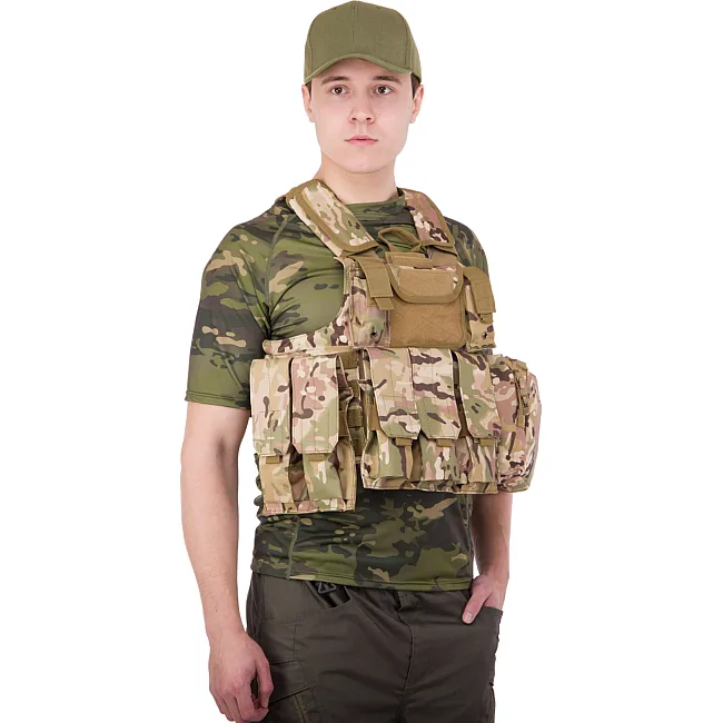Разгрузочный жилет на 6 карманов MILITARY RANGERS ZK-5517 (Камуфляж Multicam)