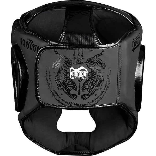 Боксерский шлем Phantom Muay Thai Full Face Black (капа в подарок)
