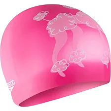 Детская плавательная шапка Speedo SLOGAN PRT CAP JU/JF/JM розовый, белый OSFM