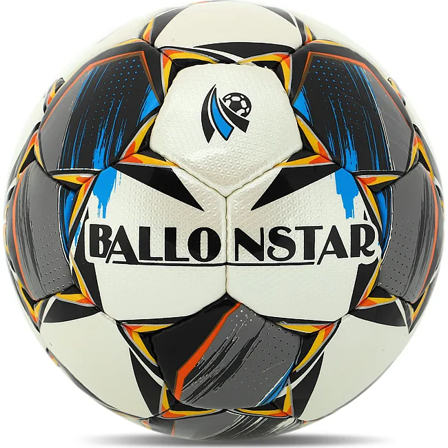 Футбольный мяч BALLONSTAR CRYSTAL BC-8166 №5 PU (Белый-серый)