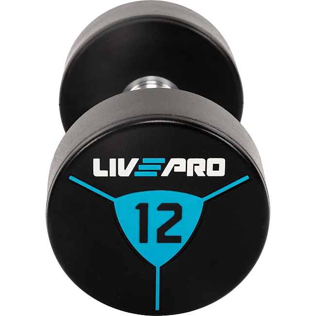 Гантели профессиональные
 с полиуретановым покрытием LiveUp LP8000-12 2шт по 12кг