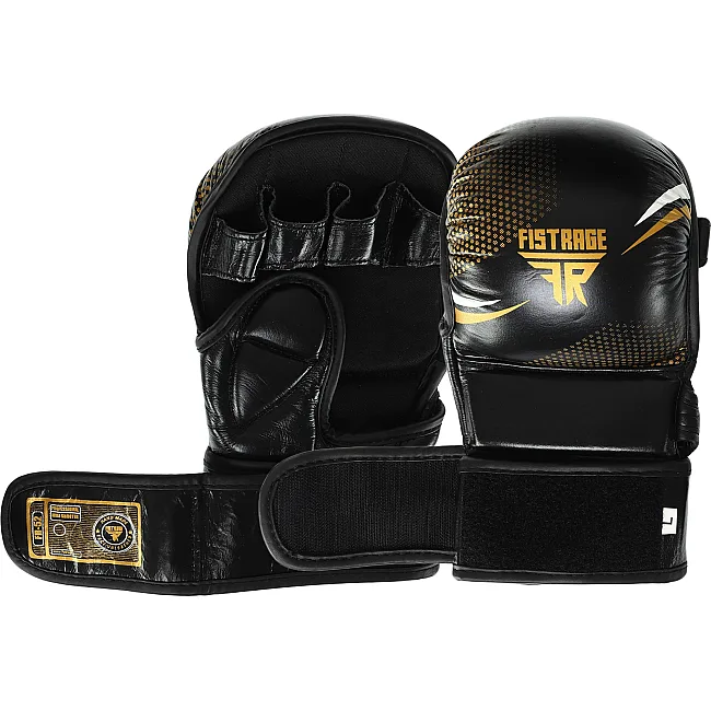 Рукавички Краби спарингові для MMA FISTRAGE VL-4158 (Чорний-золотий)