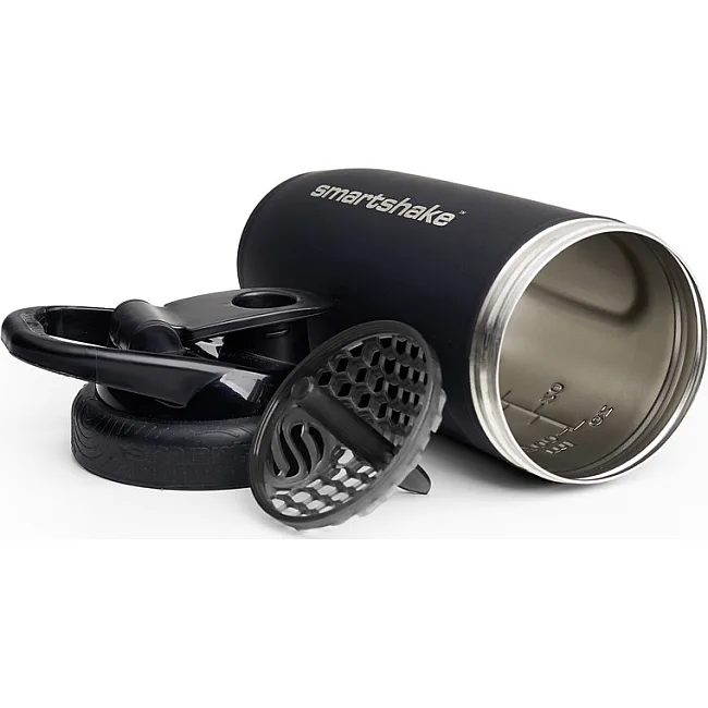 Шейкер спортивний SMARTSHAKE металевий Reforce Stainless Steel 30oz/900ml Black