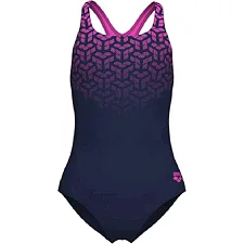 Купальник для девочек Arena KIKKO V SWIMSUIT SWIM PRO BACK черный, фуксия